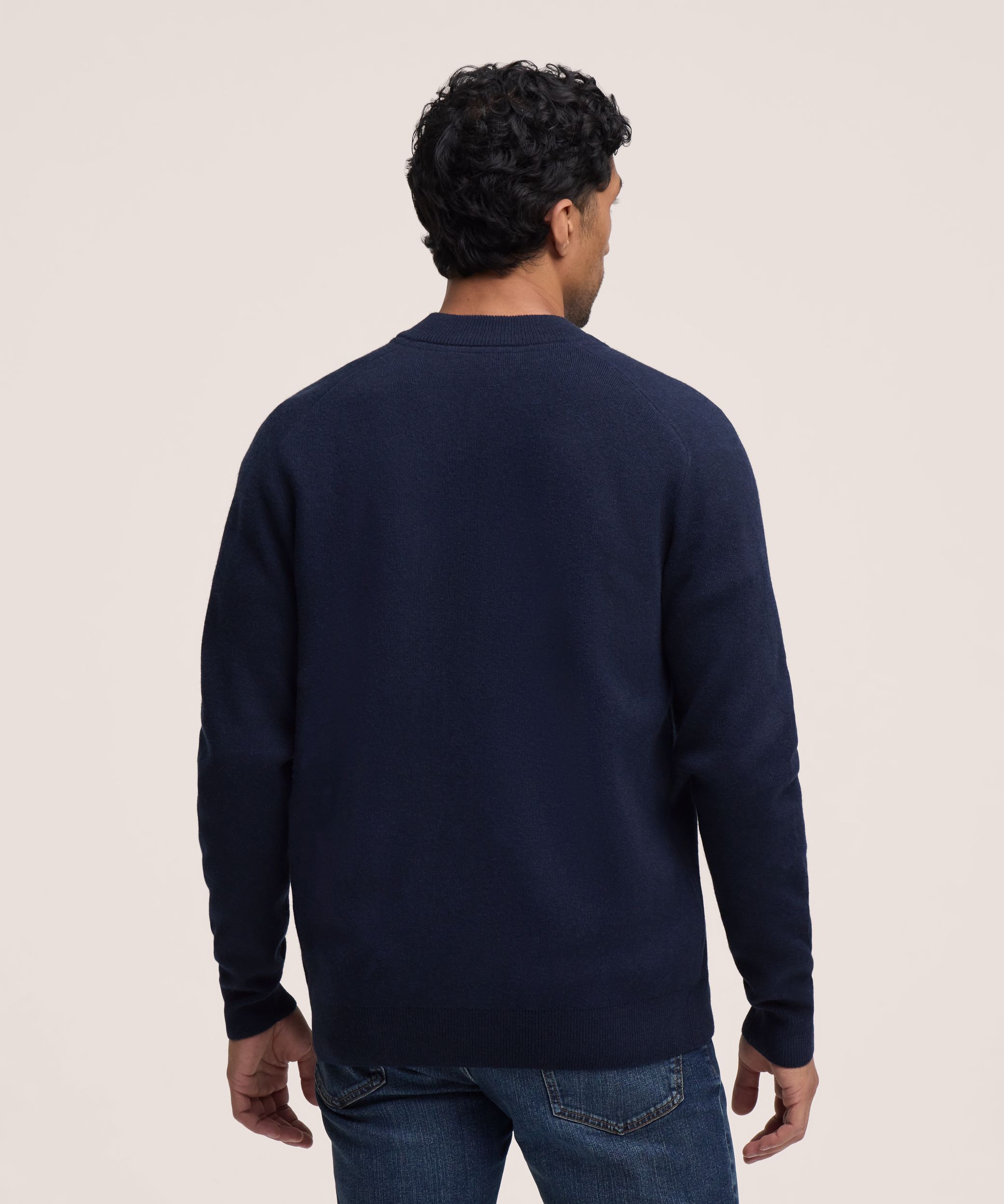 Blouson aviateur en tricot double avec glissière pleine longueur pour hommes, Denver Hayes