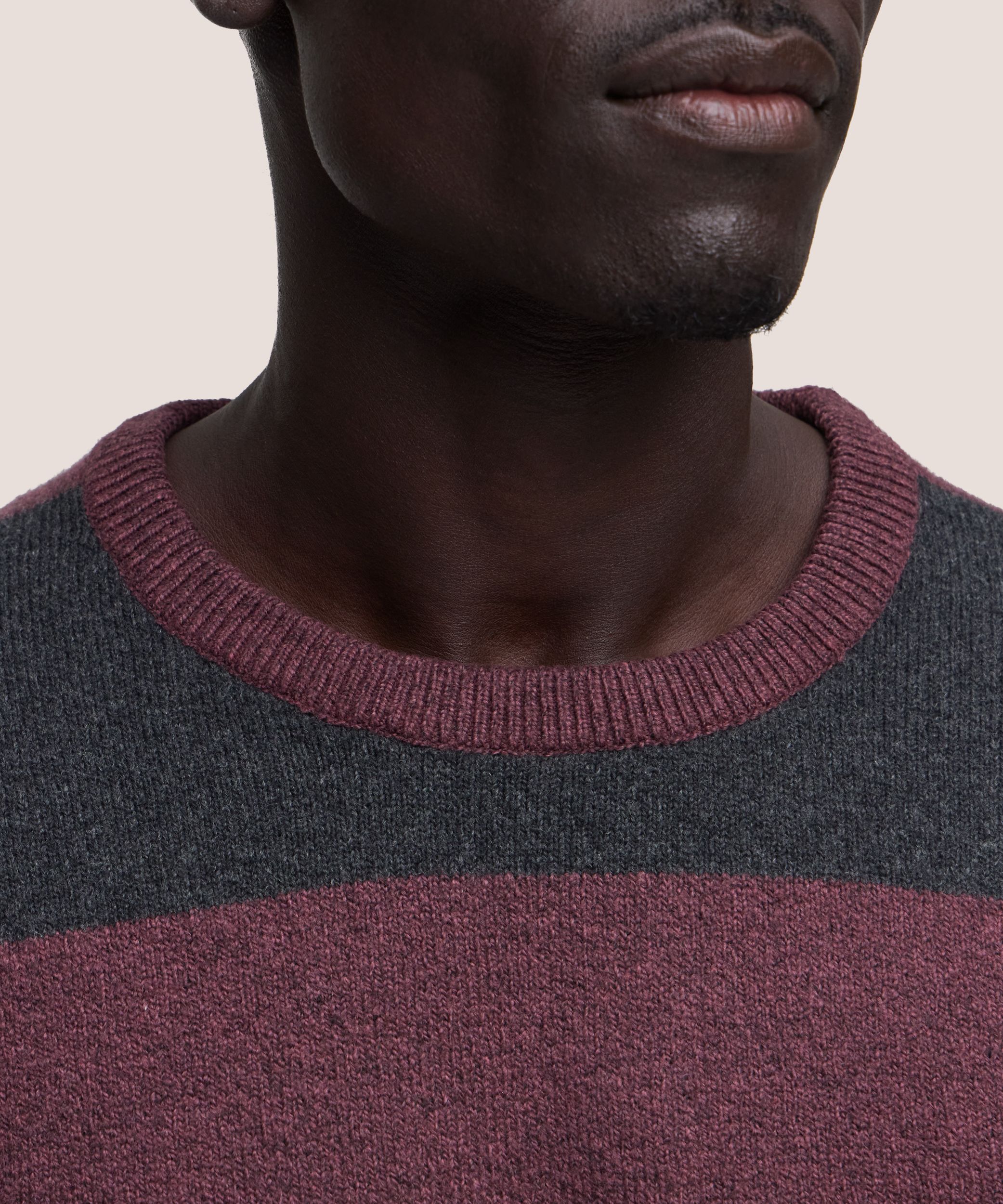 Denver Hayes Men's Lofty Knit Stripe Crewneck Sweater