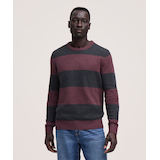 Denver Hayes Men's Lofty Knit Stripe Crewneck Sweater Front_Flat