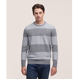 Denver Hayes Men's Lofty Knit Stripe Crewneck Sweater