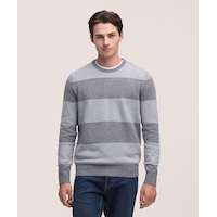Denver Hayes Men's Lofty Knit Stripe Crewneck Sweater