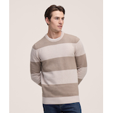 Denver Hayes Men's Lofty Knit Stripe Crewneck Sweater