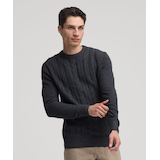 Denver Hayes Men's Lofty knit Cable Crewneck Sweater Front_Flat