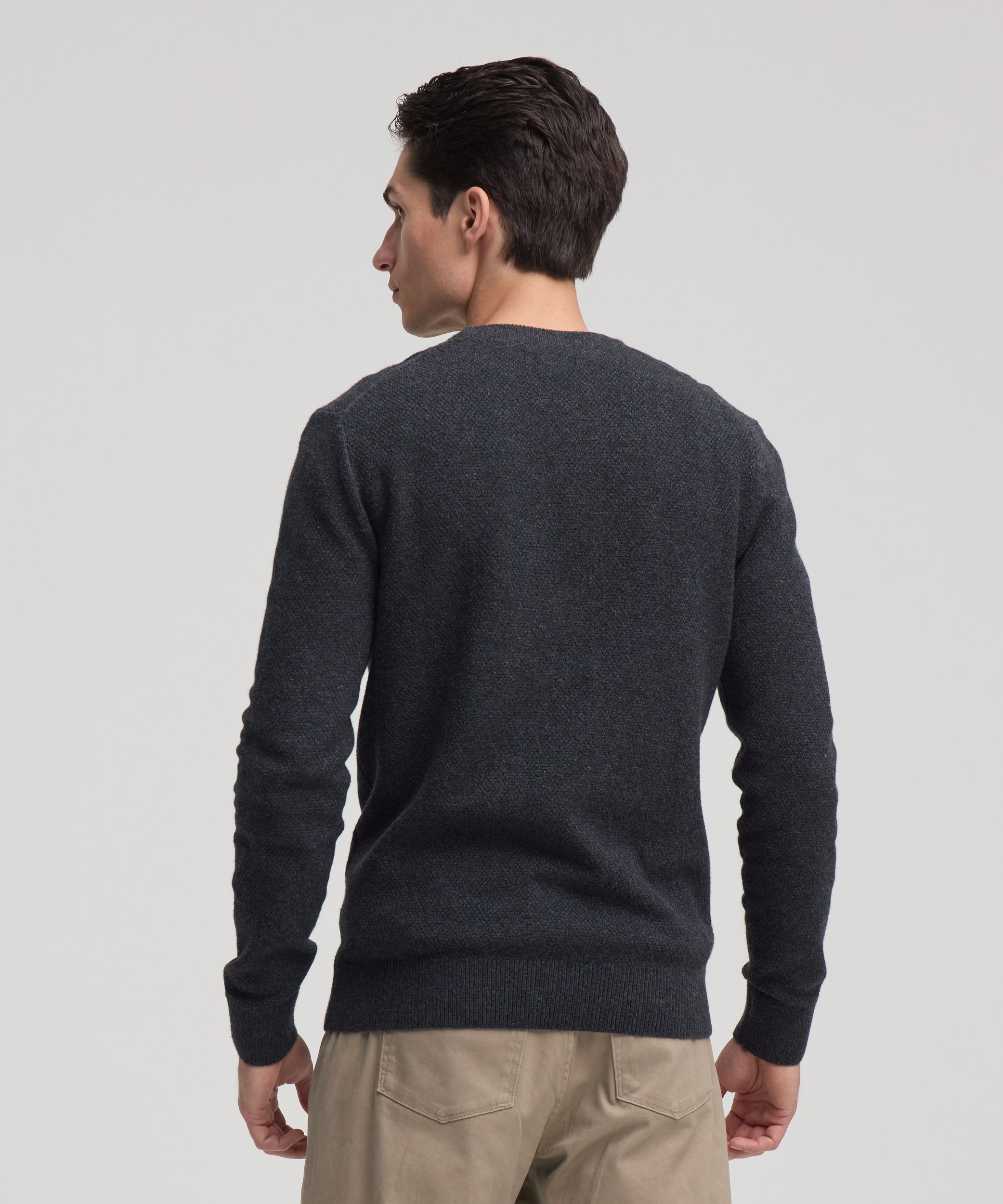 Denver Hayes Men's Lofty knit Cable Crewneck Sweater