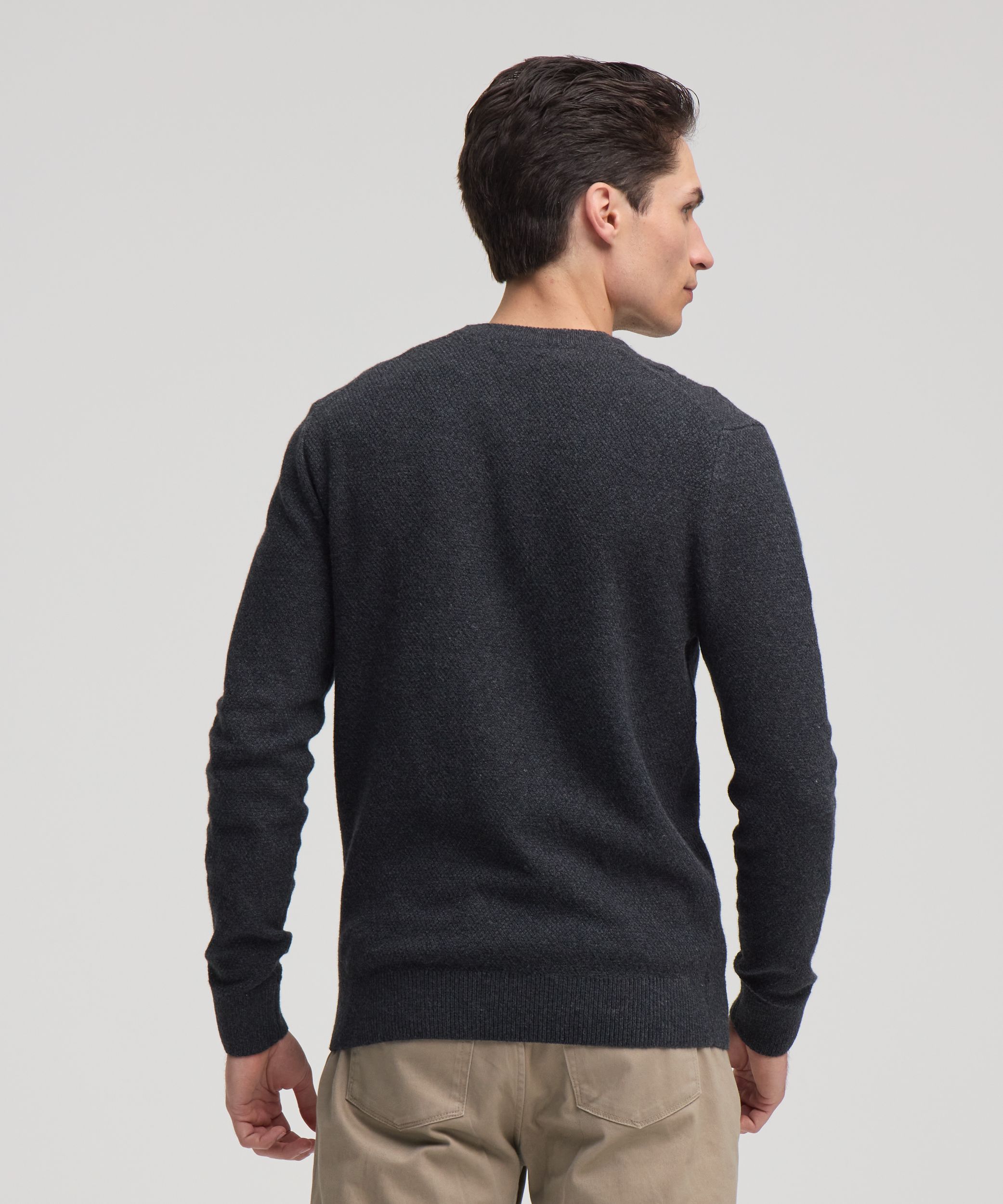 Denver Hayes Men's Lofty knit Cable Crewneck Sweater