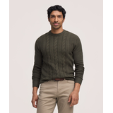 Denver Hayes Men's Lofty knit Cable Crewneck Sweater