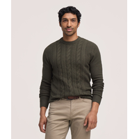 Chandail à col ras du cou en tricot gonflant torsadé pour hommes, Denver Hayes