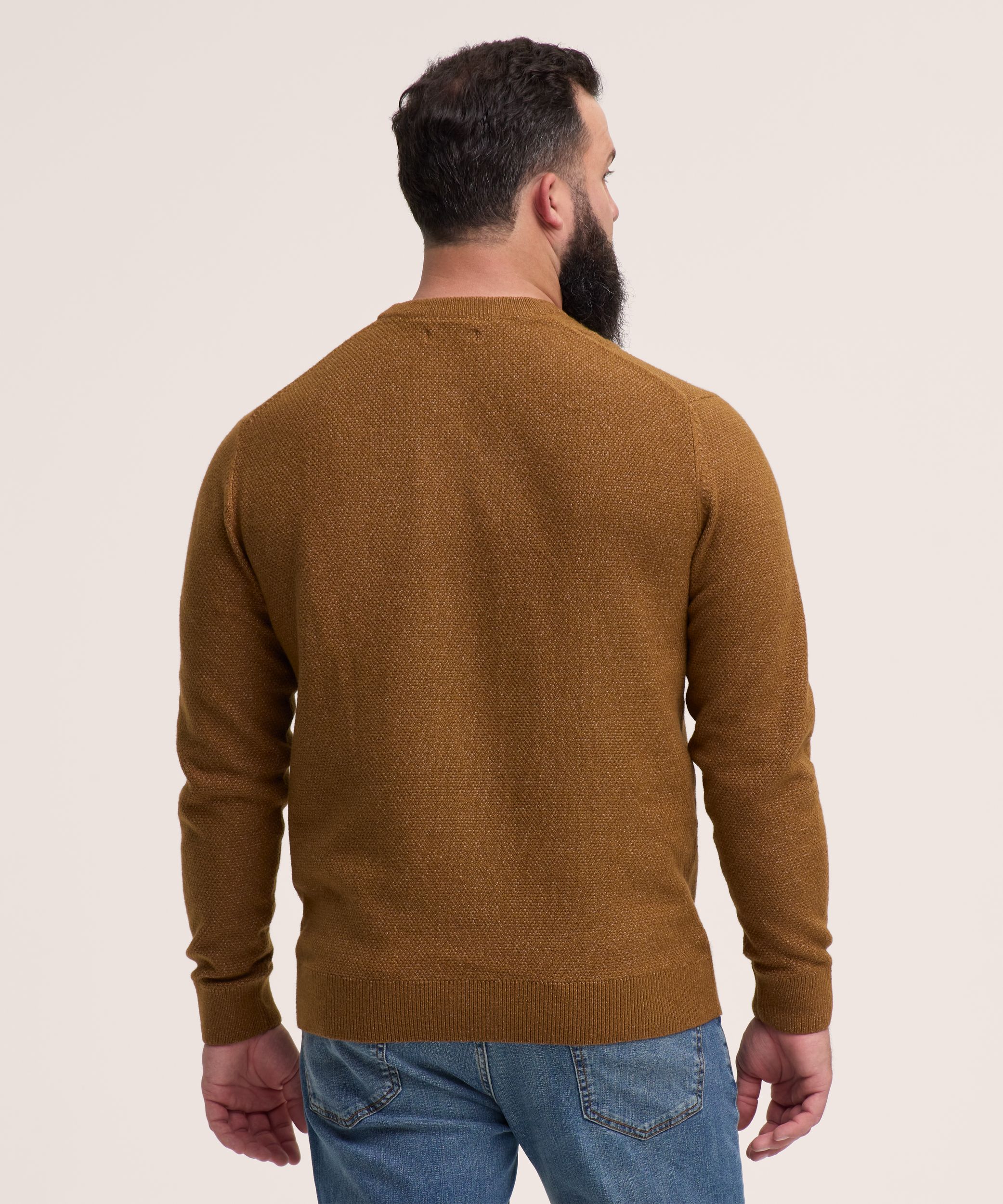 Denver Hayes Men's Lofty knit Cable Crewneck Sweater