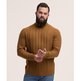 Denver Hayes Men's Lofty knit Cable Crewneck Sweater