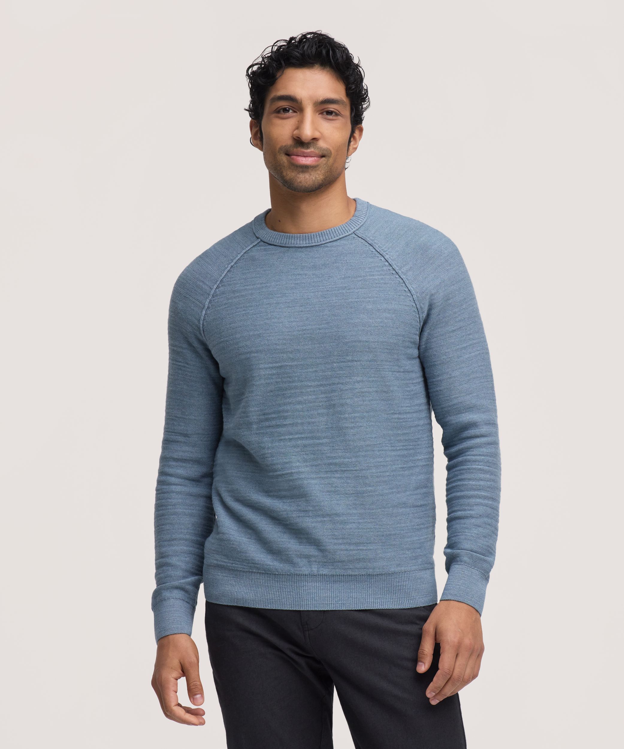 Denver Hayes Men's Slub Cotton Raglan Sweater