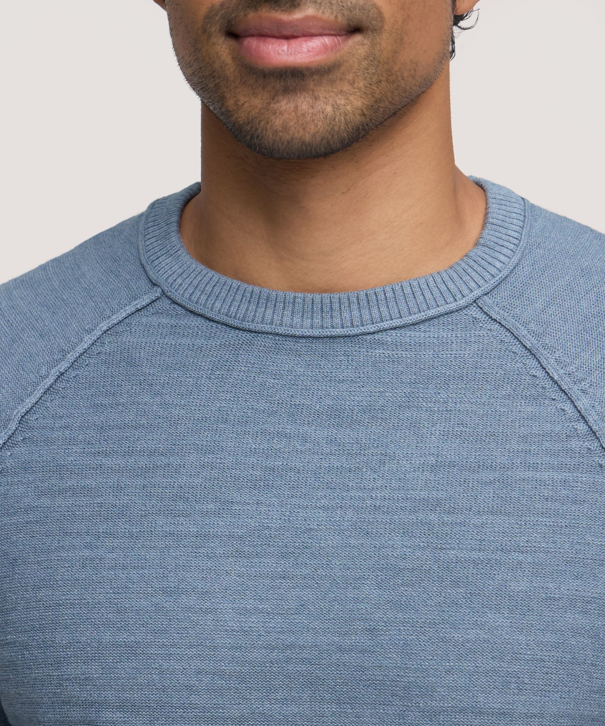 Denver Hayes Men's Slub Cotton Raglan Sweater