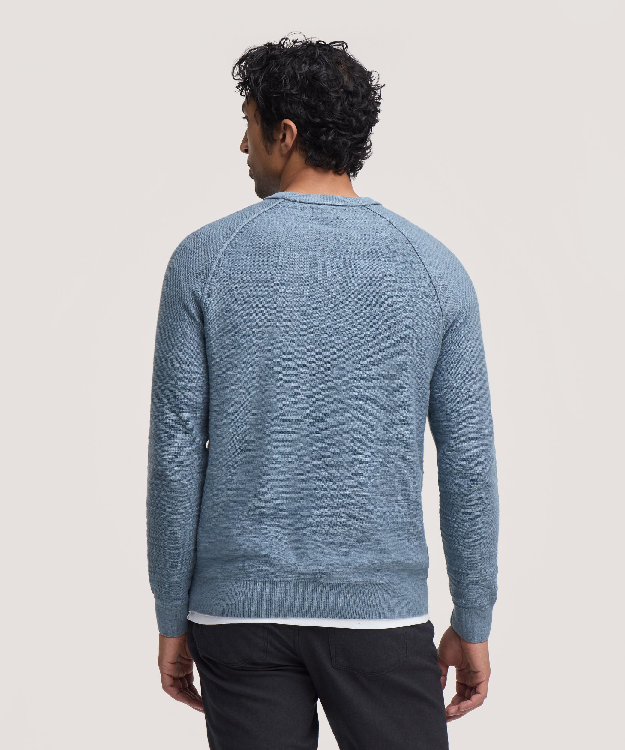 Denver Hayes Men's Slub Cotton Raglan Sweater