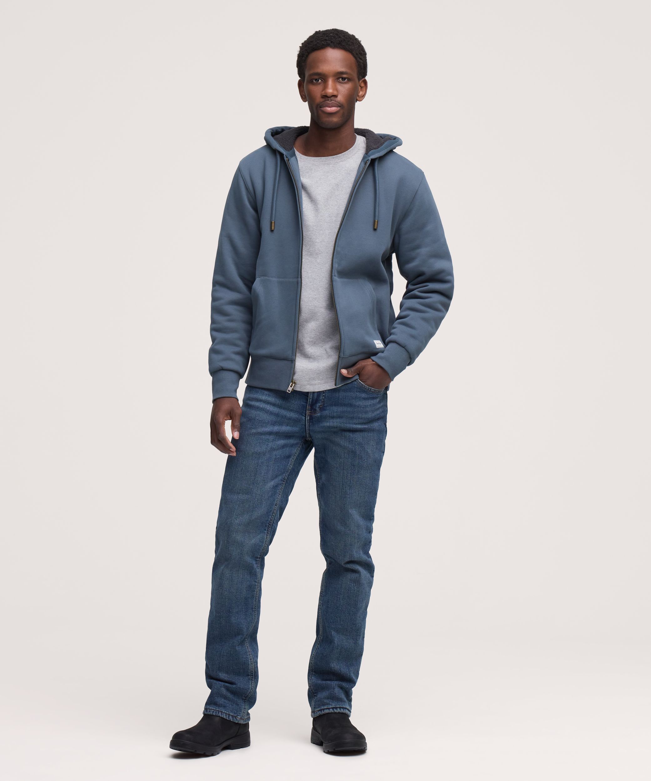 Chandail à capuche à glissière pleine longueur doublé en sherpa avec T-Max Heat pour hommes, WindRiver