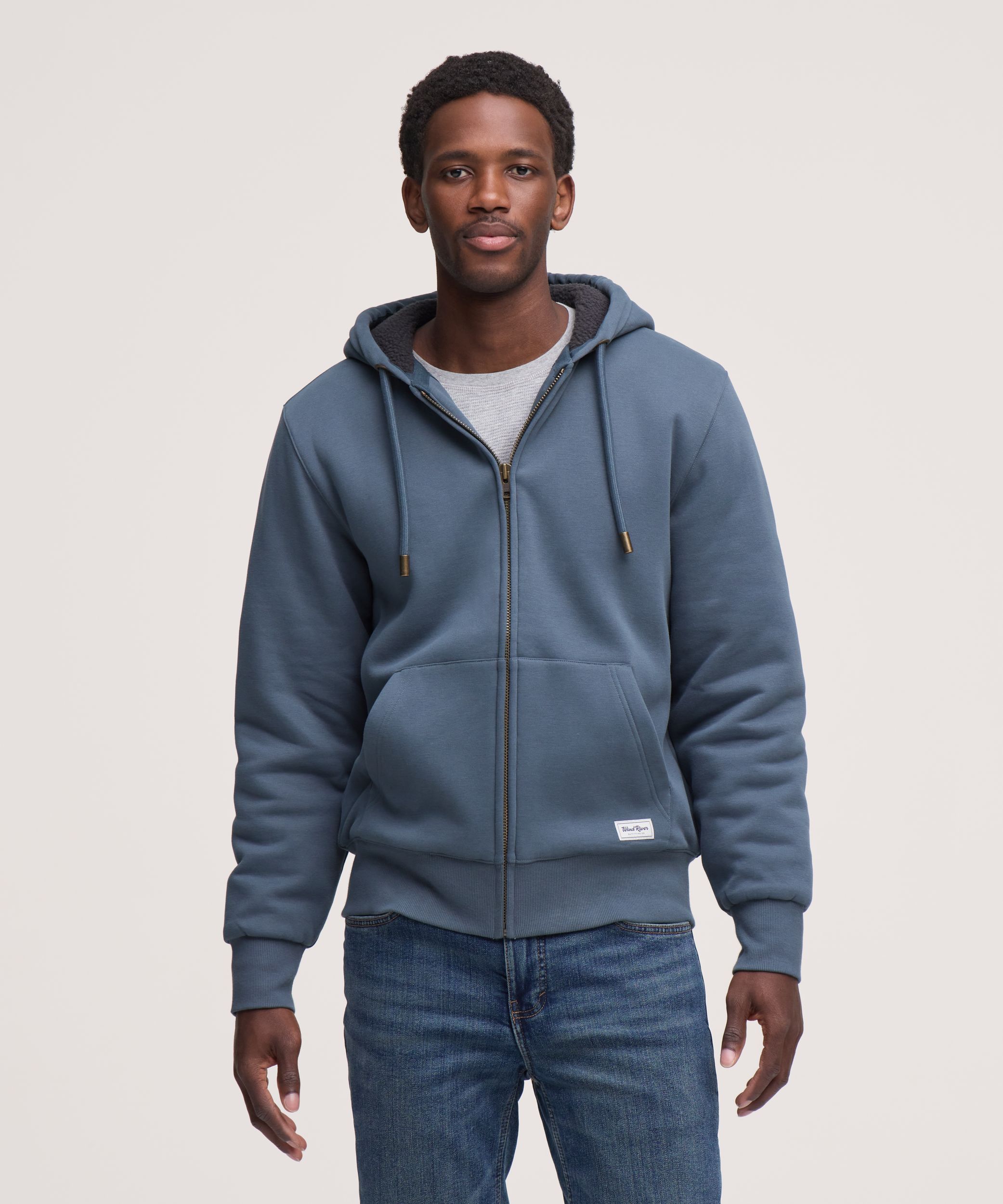 Chandail à capuche à glissière pleine longueur doublé en sherpa avec T-Max Heat pour hommes, WindRiver