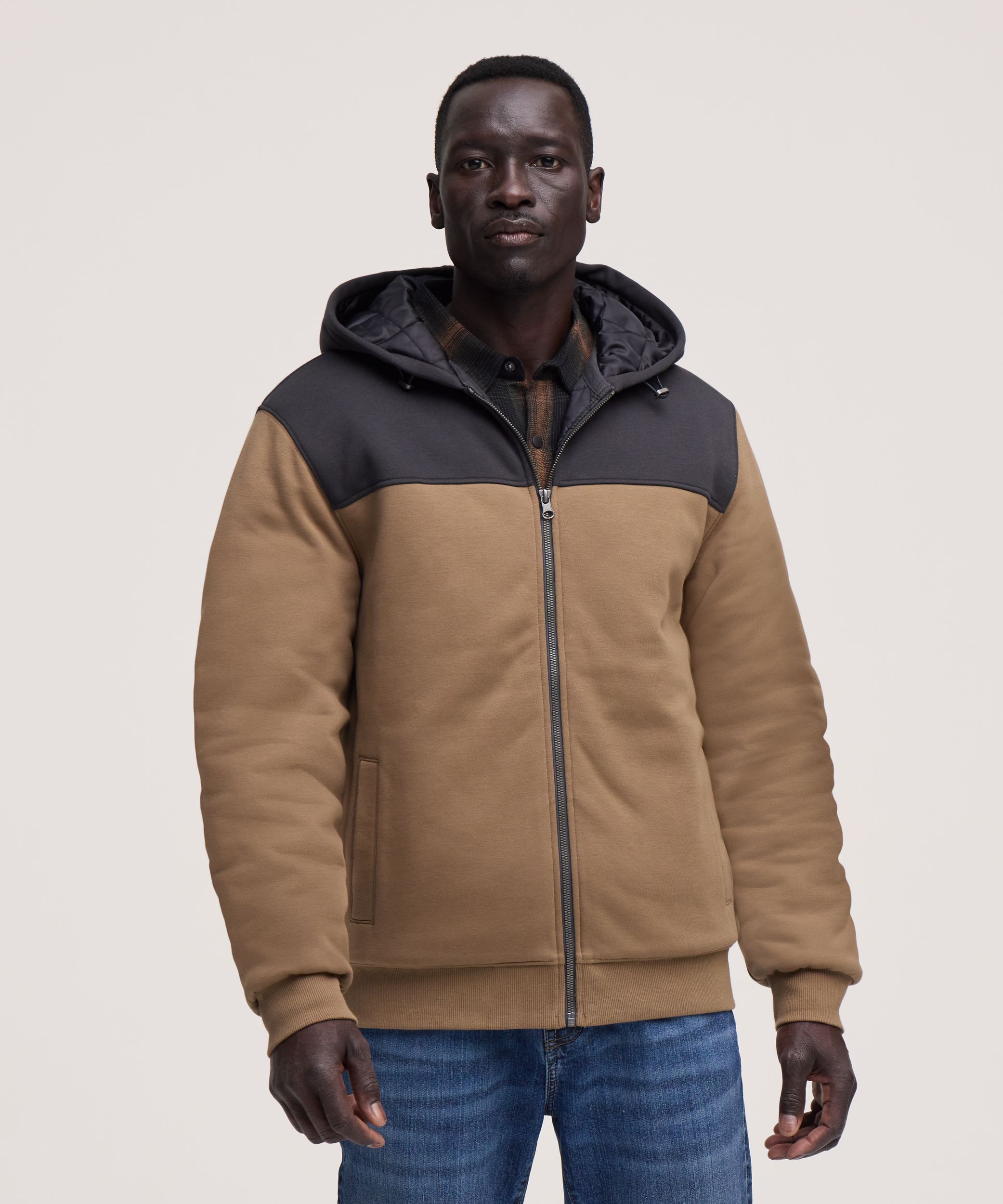 Chandail à capuche isolé en molleton avec glissière pleine longueur T-MAX pour hommes, WindRiver