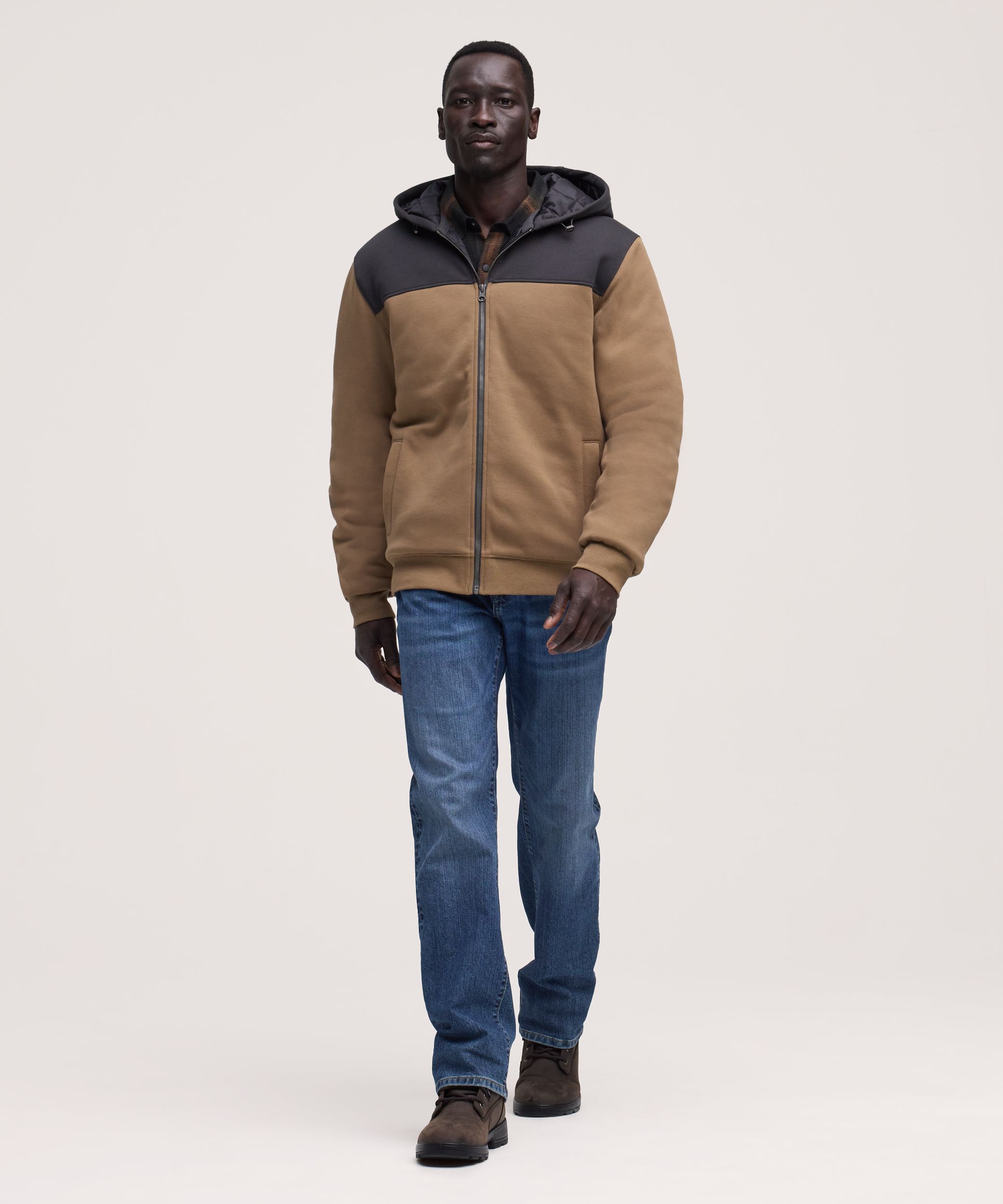 Chandail à capuche isolé en molleton avec glissière pleine longueur T-MAX pour hommes, WindRiver