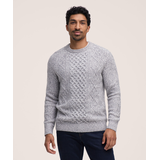 WindRiver Men's Cable Crewneck Sweater Front_Flat