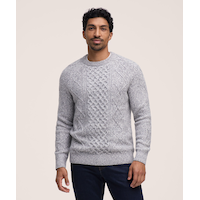 Chandail à col ras du cou en tricot torsadé pour hommes, WindRiver