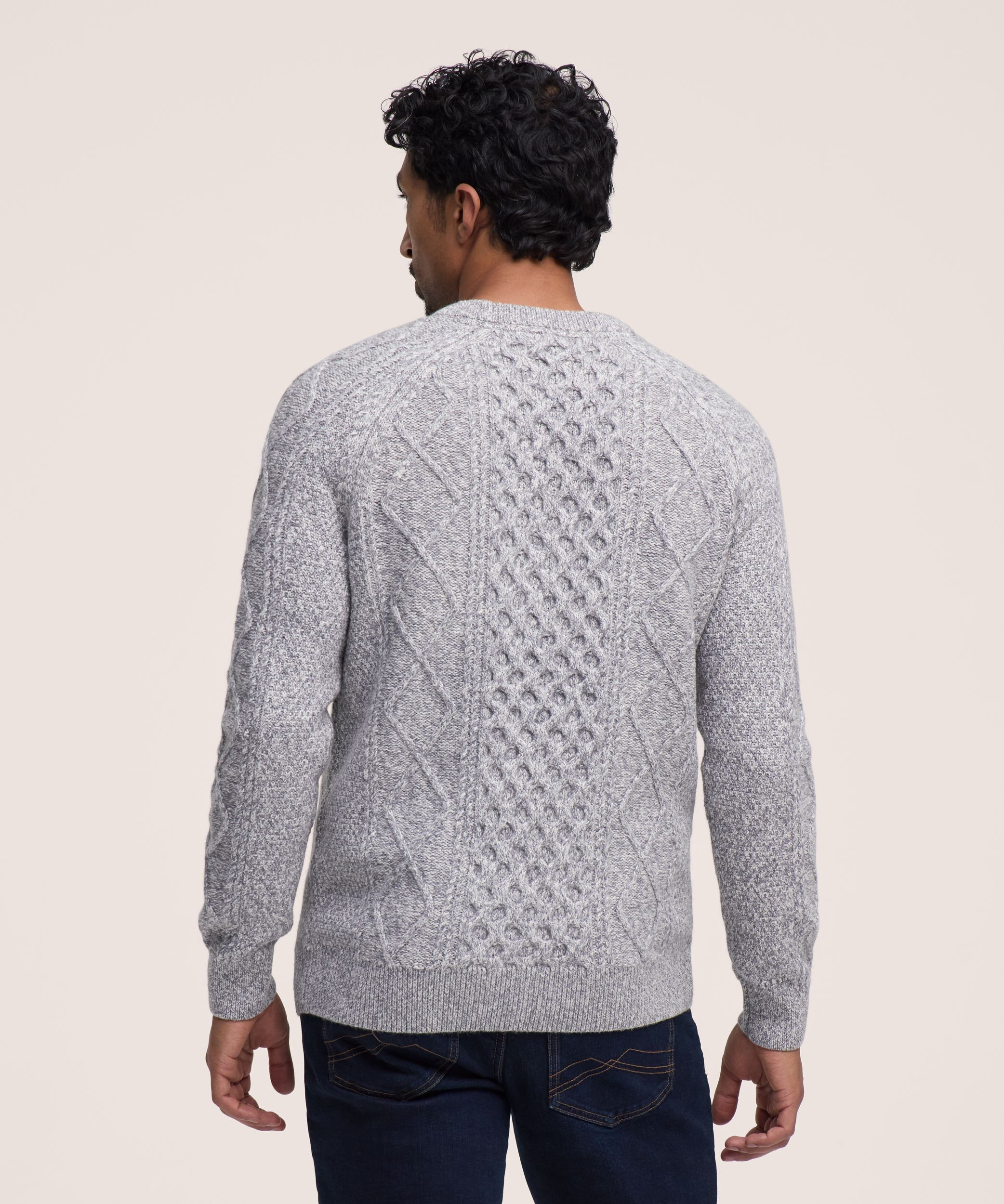 WindRiver Men's Cable Crewneck Sweater