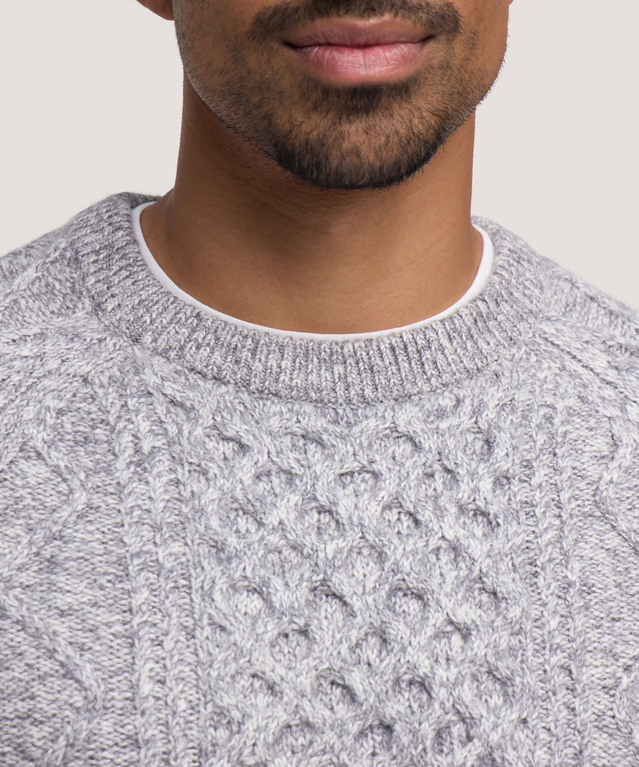 WindRiver Men's Cable Crewneck Sweater