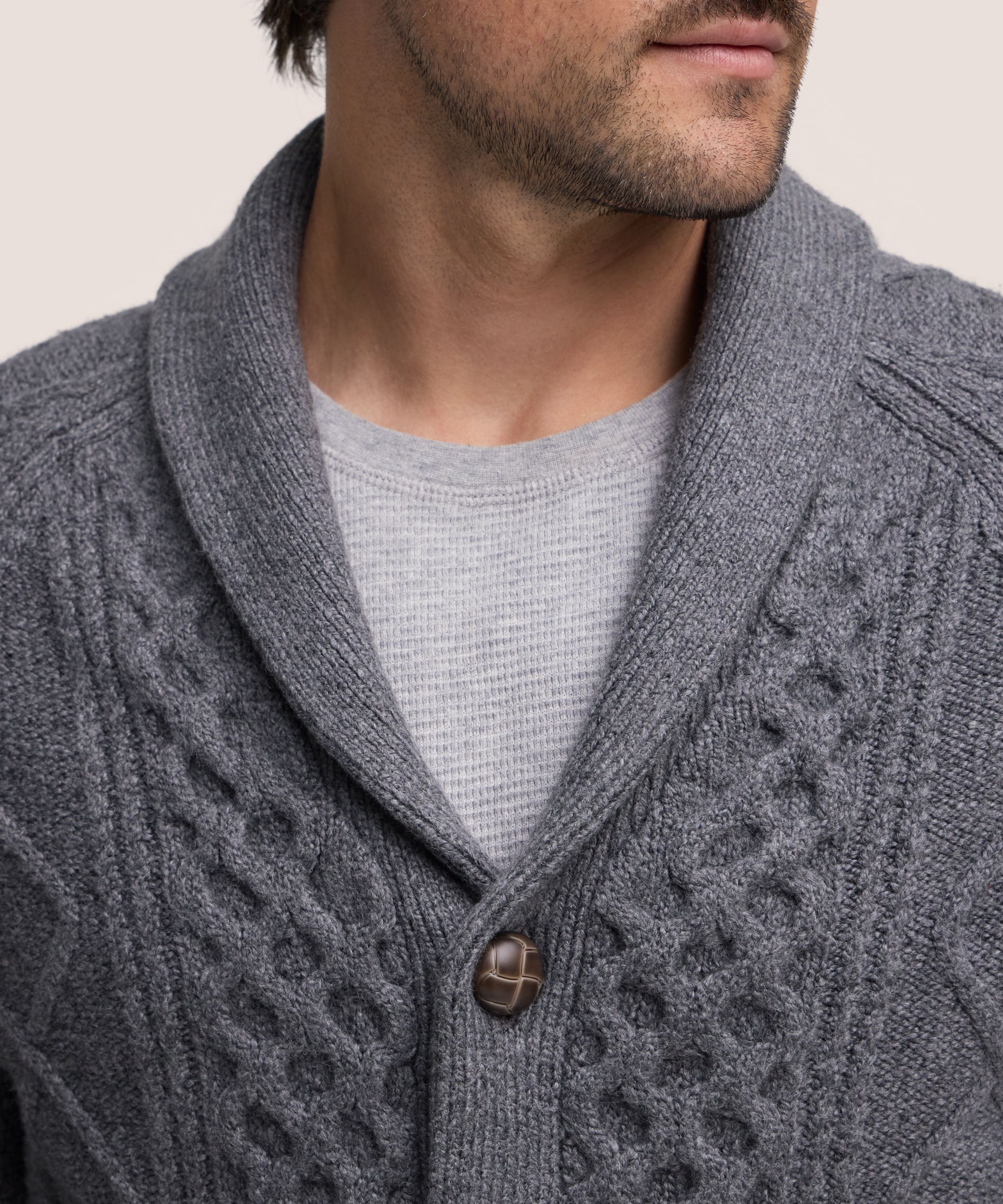 WindRiver Men's Cable Cardigan Sweater