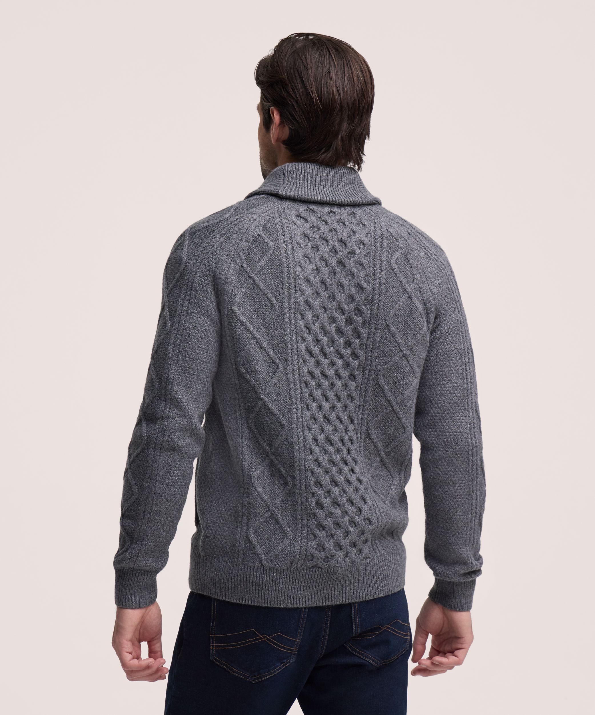 WindRiver Men's Cable Cardigan Sweater