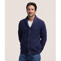 Chandail cardigan en tricot torsadé pour hommes, WindRiver
