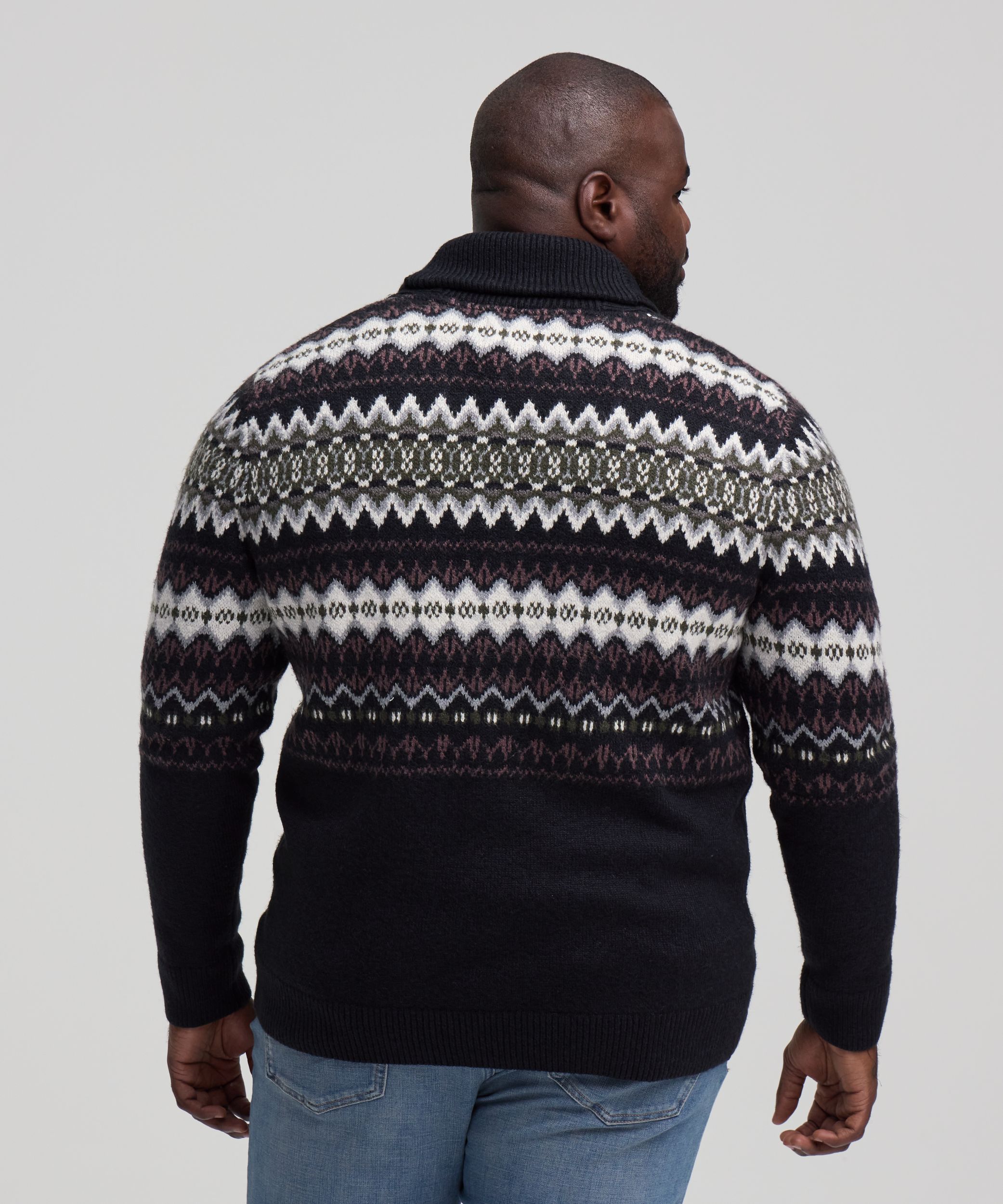 WindRiver Men's Fair Isle Cardigan Sweater
