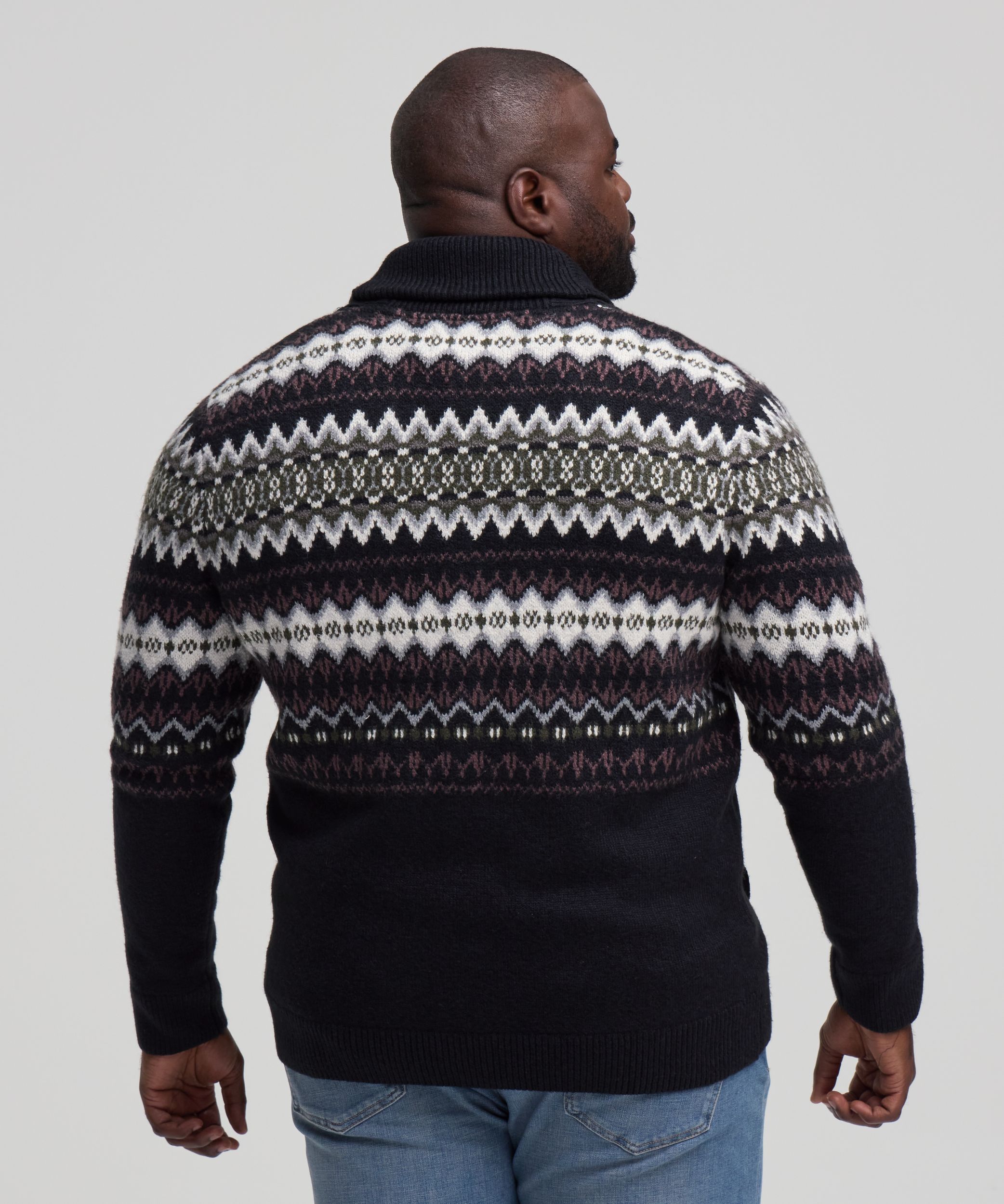 WindRiver Men's Fair Isle Cardigan Sweater