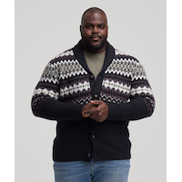 WindRiver Men's Fair Isle Cardigan Sweater