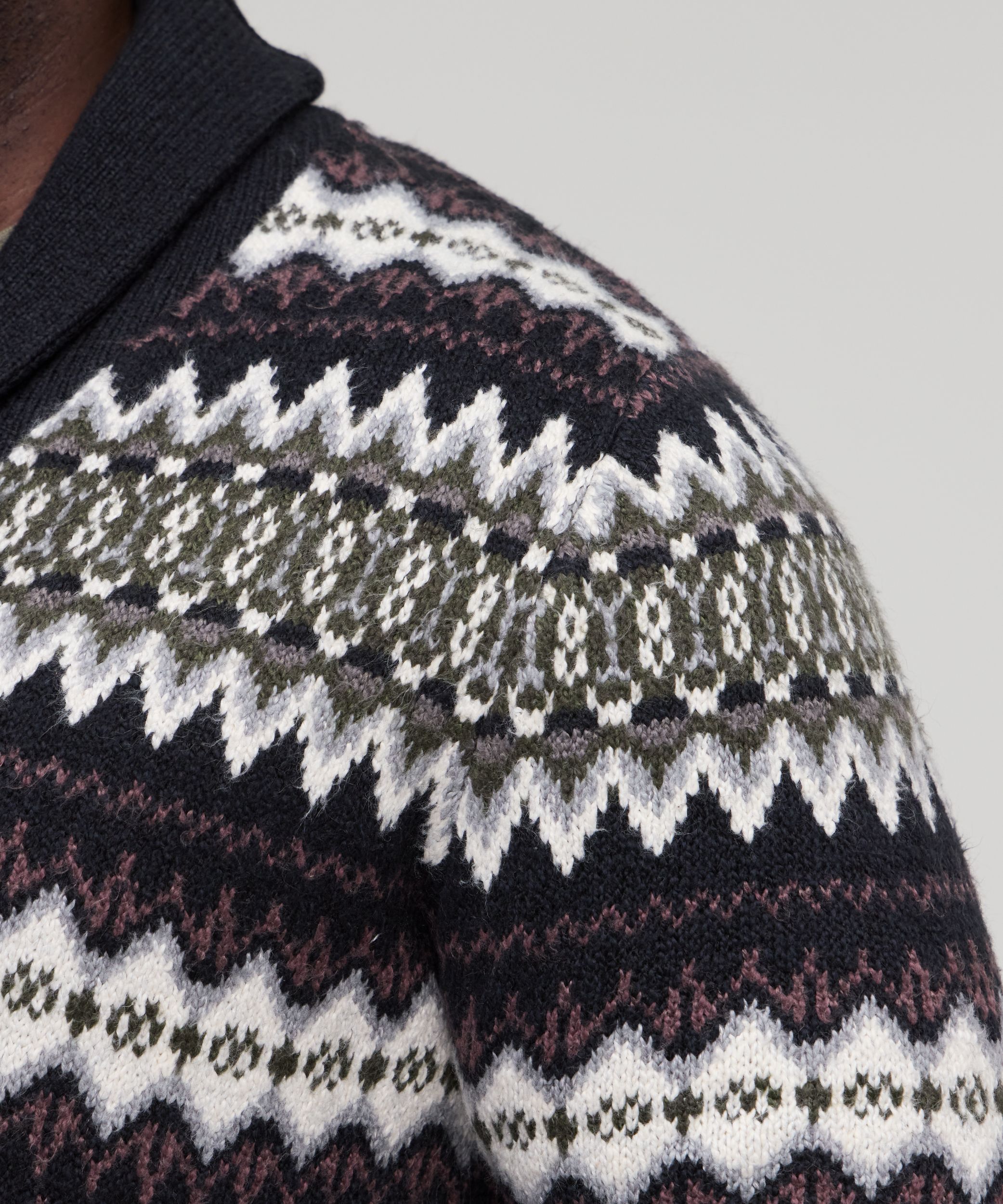 WindRiver Men's Fair Isle Cardigan Sweater