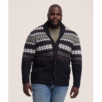 WindRiver Men's Fair Isle Cardigan Sweater