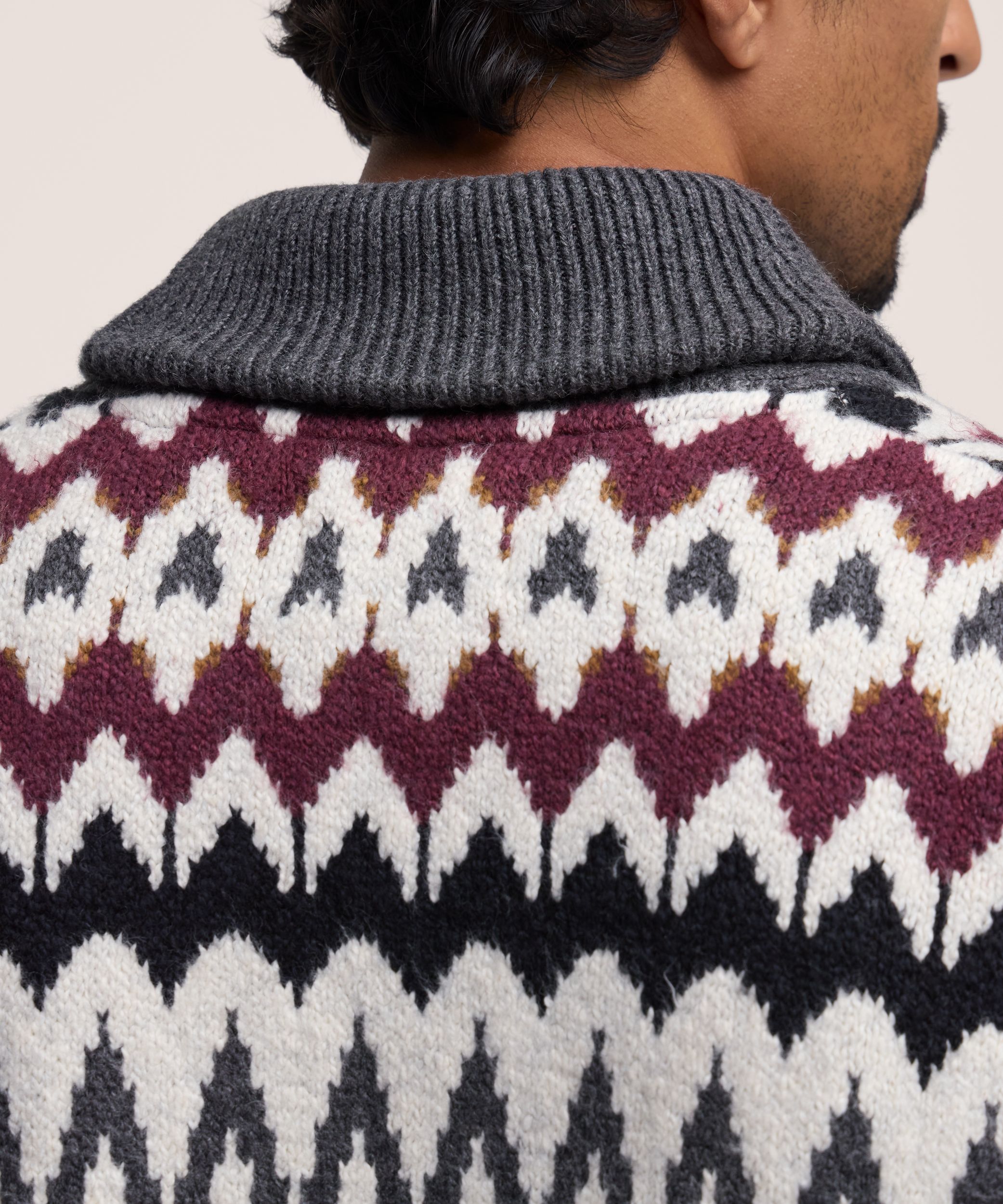 Cardigan à motif jacquard pour hommes, WindRiver