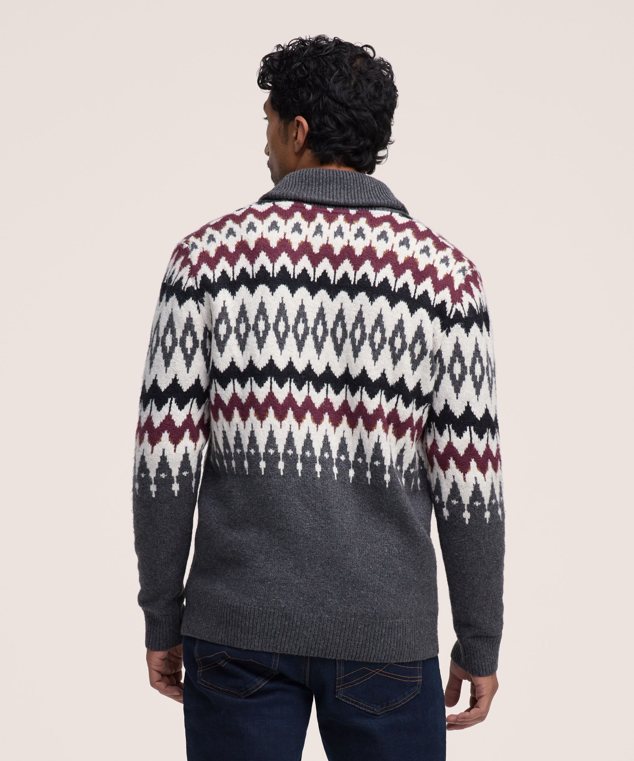 Cardigan à motif jacquard pour hommes, WindRiver