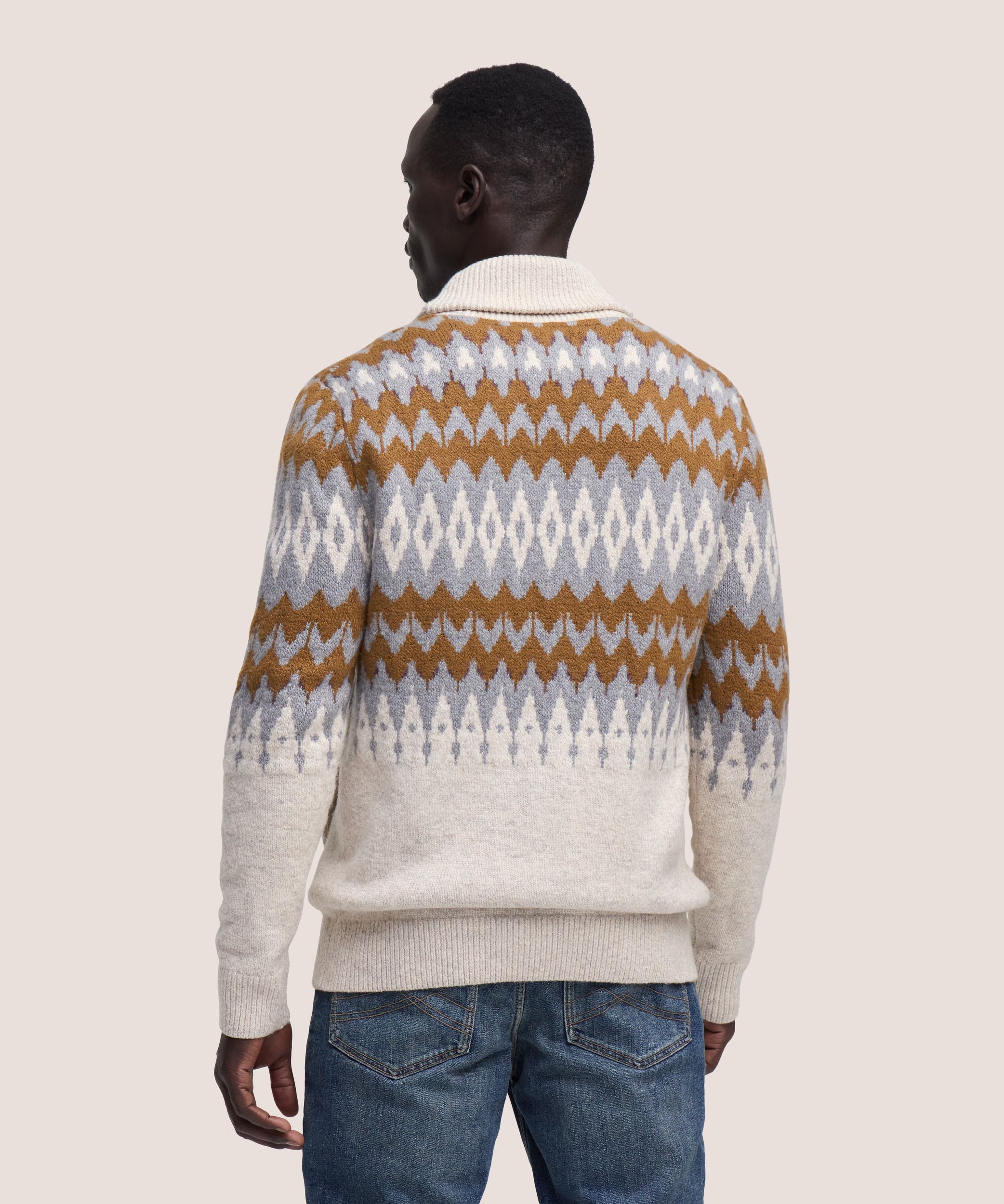 Cardigan à motif jacquard pour hommes, WindRiver