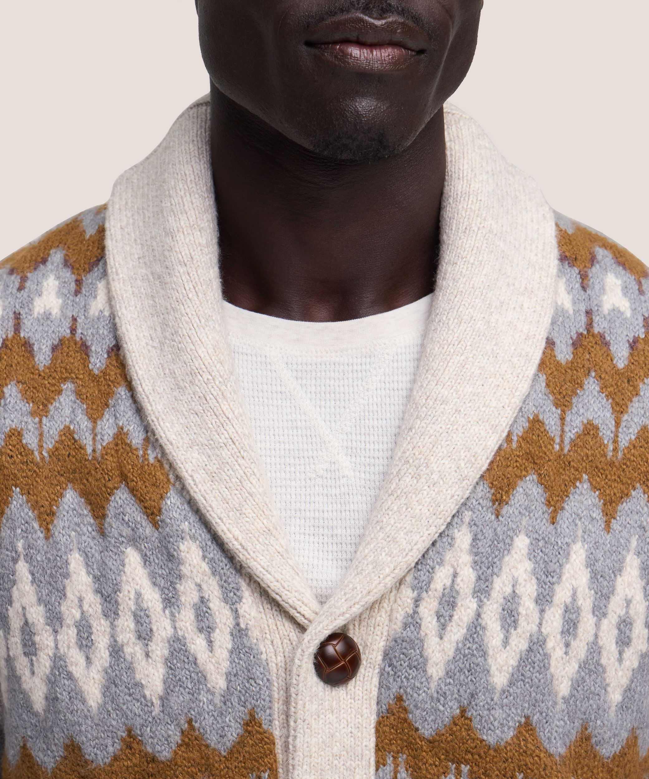 Cardigan à motif jacquard pour hommes, WindRiver