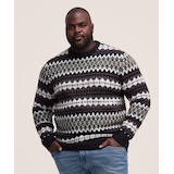 Chandail à motif jacquard et col ras du cou pour hommes, WindRiver Front_Flat