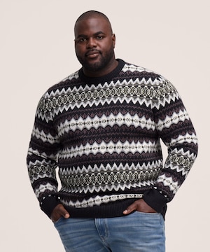 WindRiver Men's Fair Isle Crewneck Sweater