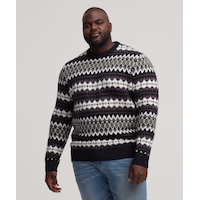 Chandail à motif jacquard et col ras du cou pour hommes, WindRiver