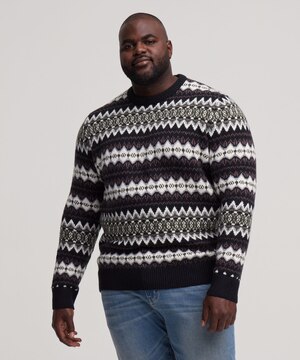 WindRiver Men's Fair Isle Crewneck Sweater