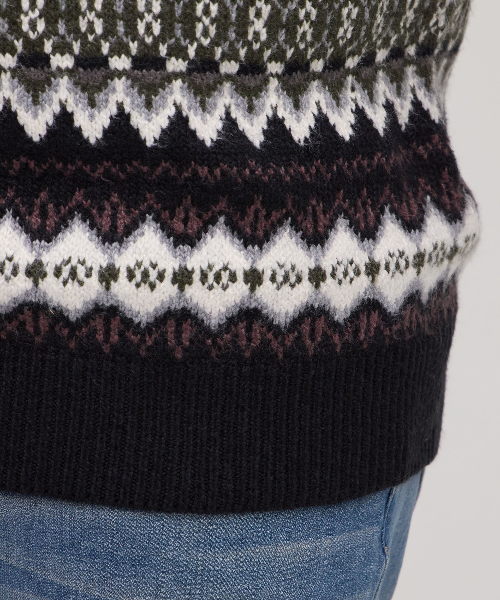 Chandail à motif jacquard et col ras du cou pour hommes, WindRiver