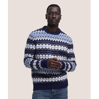 Chandail à motif jacquard et col ras du cou pour hommes, WindRiver