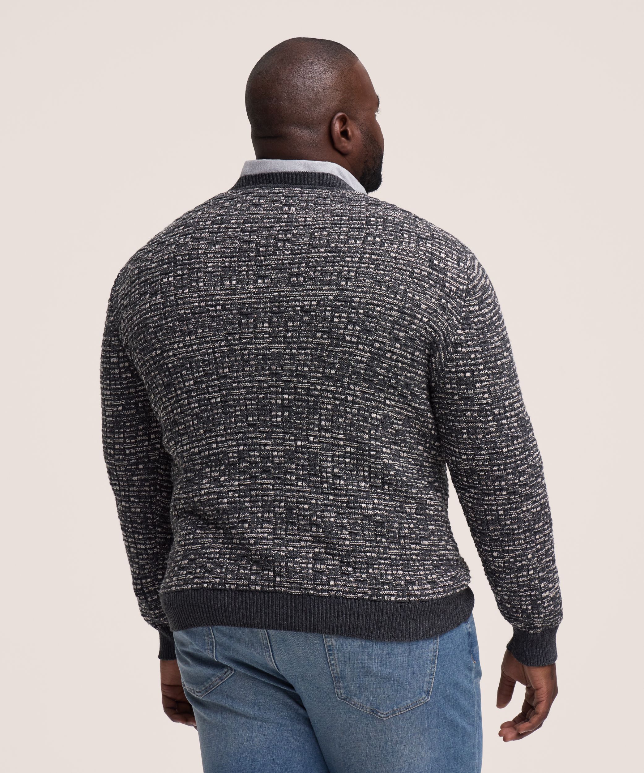 Chandail texturé à col ras du cou pour hommes, Denver Hayes
