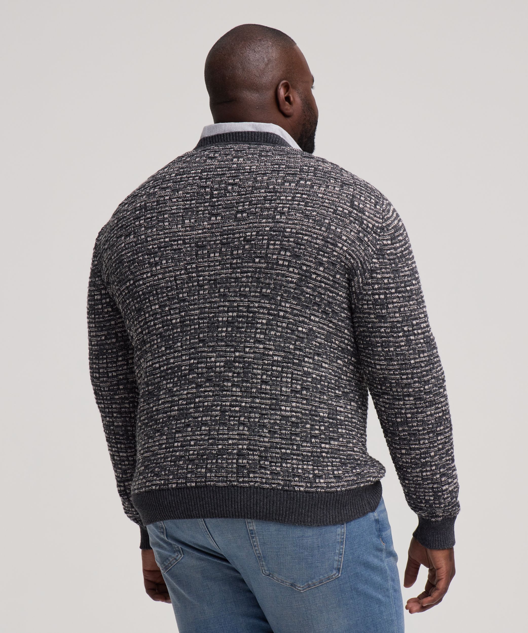 Chandail texturé à col ras du cou pour hommes, Denver Hayes