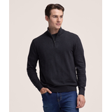 Chandail en coton doux à glissière 1/4 pour hommes, Denver Hayes Front_Flat