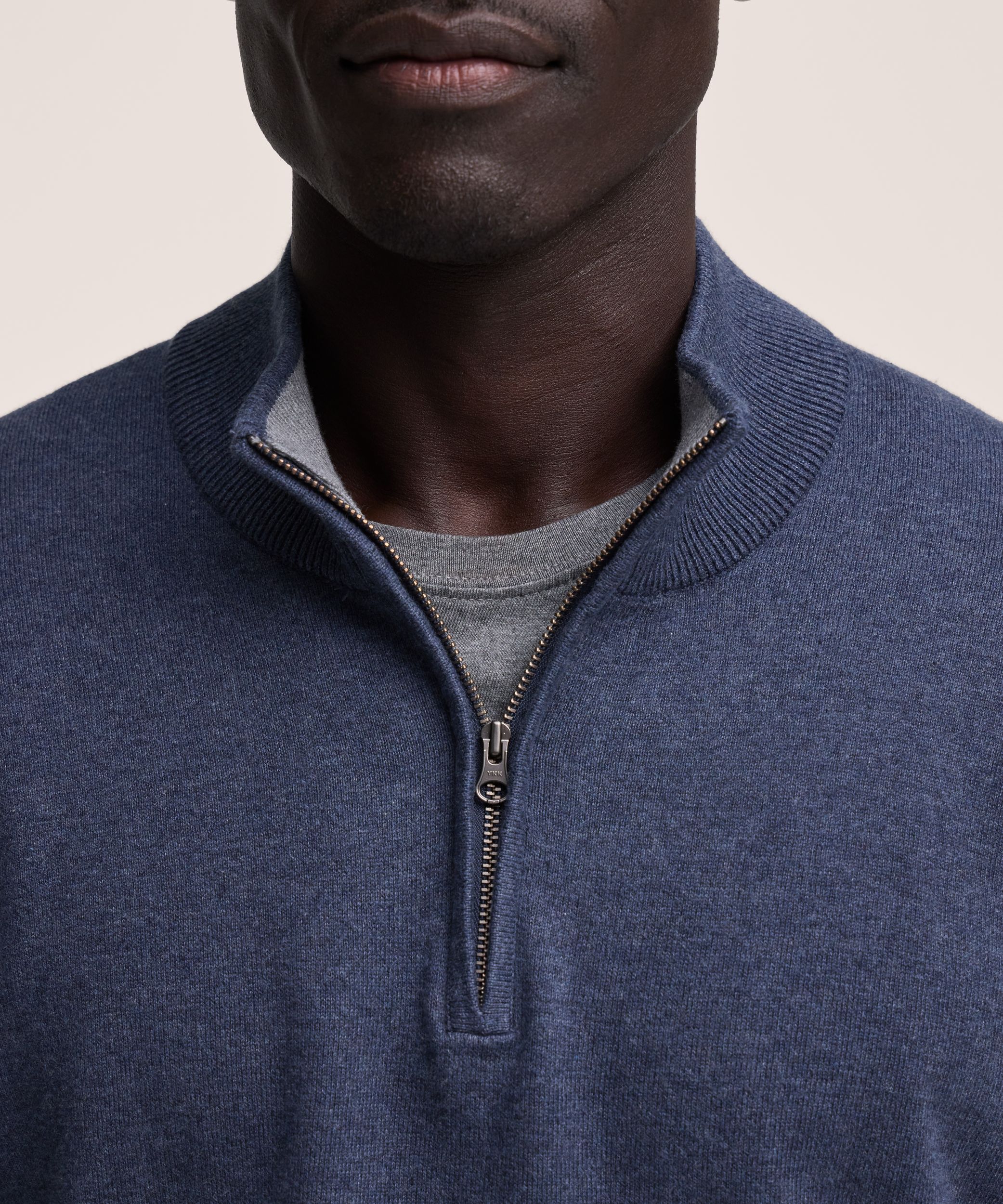 Denver Hayes Men's Soft Cotton 1/4 Zip Sweater