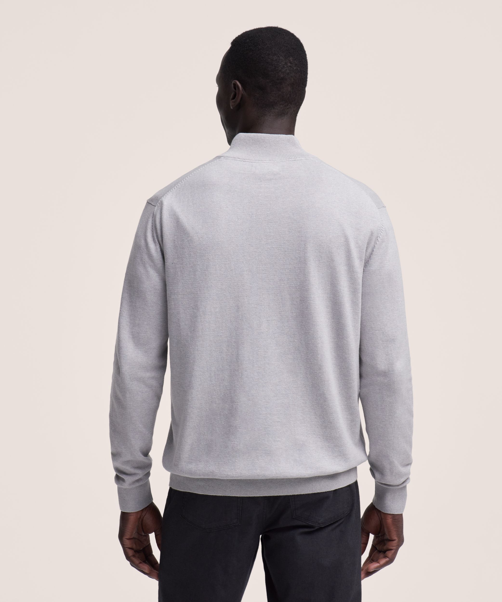 Denver Hayes Men's Soft Cotton 1/4 Zip Sweater