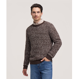 Denver Hayes Men's Textured Crewneck Sweater Front_Angled_Left