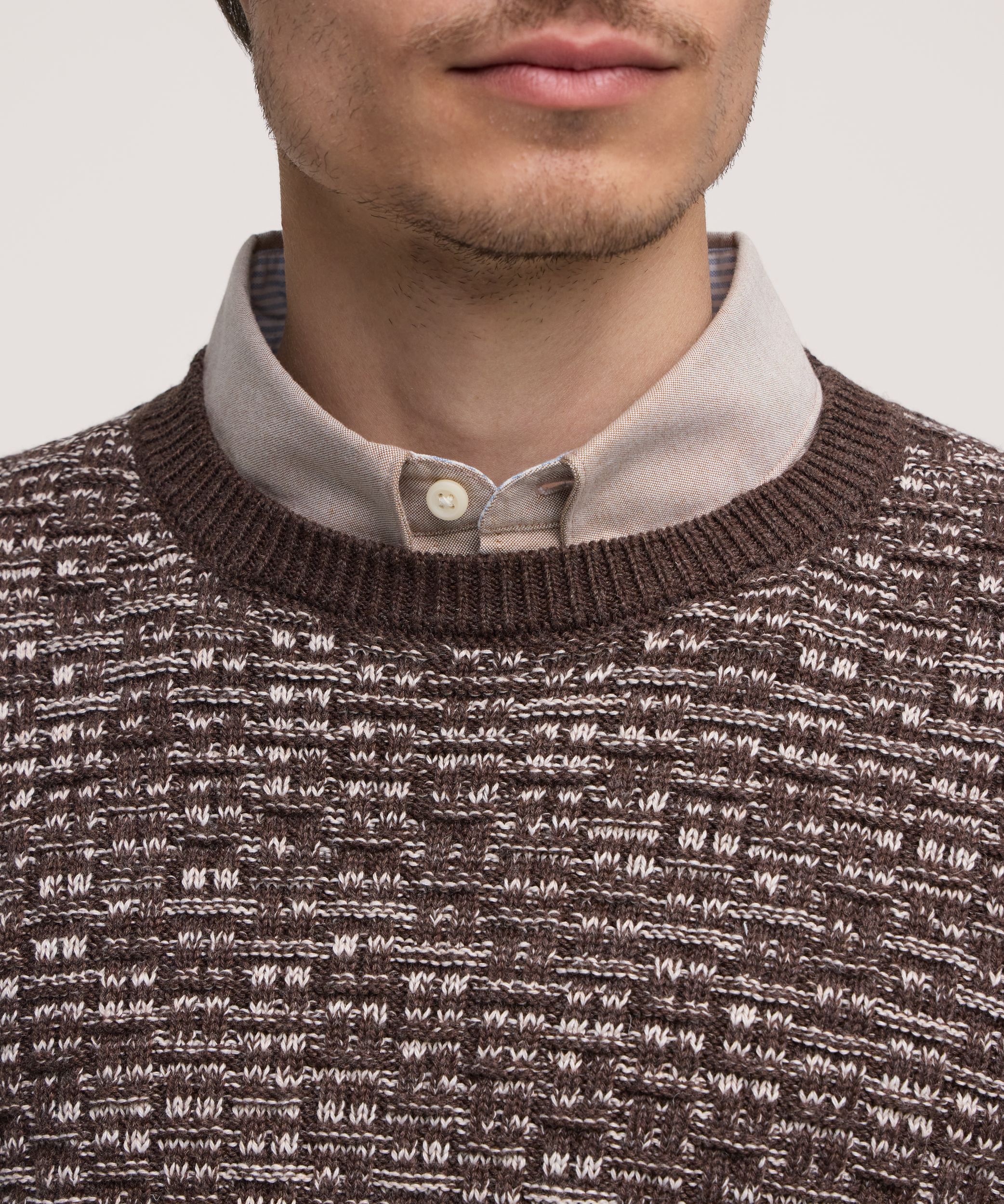 Denver Hayes Men's Textured Crewneck Sweater