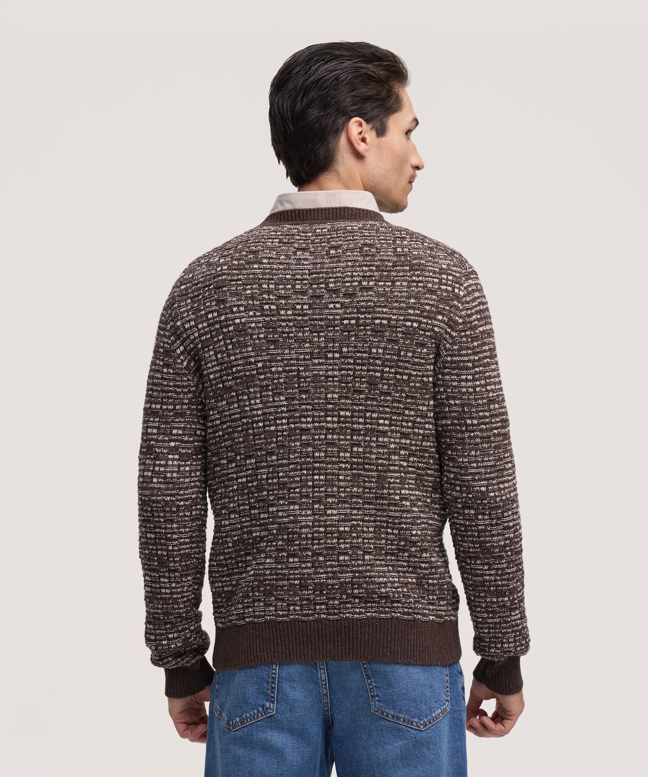 Denver Hayes Men's Textured Crewneck Sweater